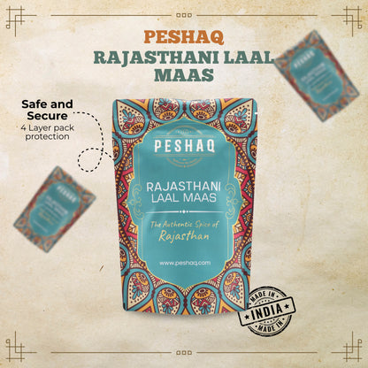 PESHAQ's Original Laal Maas Masala Paste (Raw, Not Curry Paste) | 2 Sachets – Serves 4–6