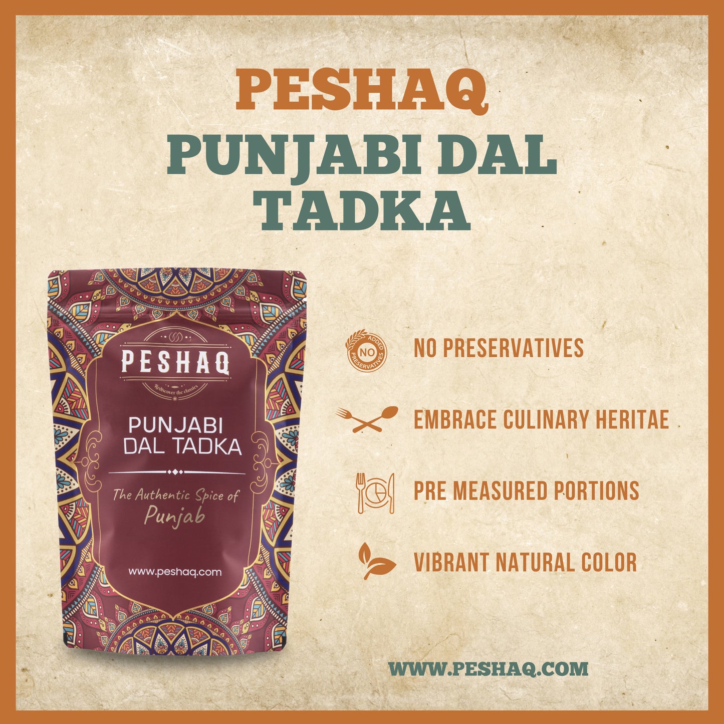 PESHAQ's Original Punjabi Daal Tadka Powder (100g)