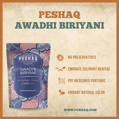 PESHAQ's Original Awadhi Biriyani Masala Paste (Raw, Not Curry Paste) | 2 Sachets – Serves 4–6