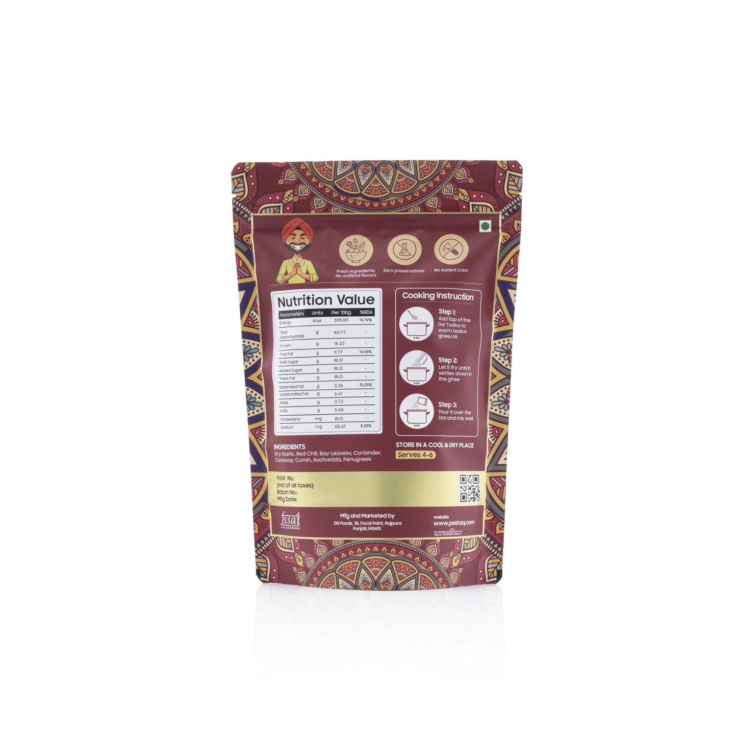 PESHAQ's Original Punjabi Daal Tadka Powder (100g)