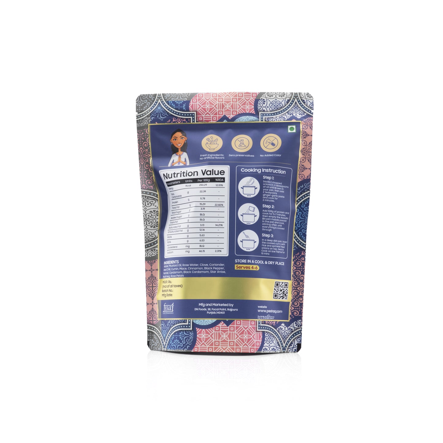 PESHAQ's Original Awadhi Biriyani Masala Paste (Raw, Not Curry Paste) | 2 Sachets – Serves 4–6